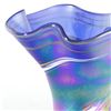 Image 2 : Glass Eye Studios, "Mini Ruffle Vase (Blue Rainbow Twist)" Hand Blown Glass Sculpture (Second).