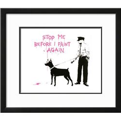 Banksy "Stop me before I paint again" Custom Framed