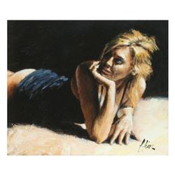 Fabian Perez,  Second Blonde  Hand Textured Limited Edition Giclee on Board. Hand Signed and Numbere