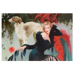 Svetlana Valueva, "Scarlett" Original Oil Painting on Linen, Hand Signed with Letter of Authenticity