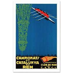 "Campionats de Catalunya" Hand Pulled Lithograph by the RE Society, Image Originally by Camiro. Incl