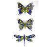 Image 1 : Patricia Govezensky- Original Painting on Cutout Steel (Set of 3) "Set of 3 Butterflies"