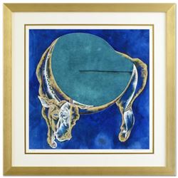 Lu Hong, "Taurus" Framed Limited Edition Giclee, Numbered and Hand Signed with COA.