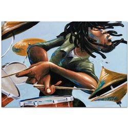  Dreads And Drums  Limited Edition Giclee on Canvas by David Garibaldi, E Numbered and Signed with C