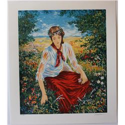 Igor Semeko- Original Serigraph on Paper  Peaceful Moments 