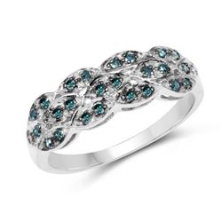 0.31 Carat Genuine Blue Diamond .925 Sterling Silver Ring (size 6)