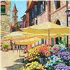 Image 2 : Howard Behrens (1933-2014), "Siena Flower Market" Limited Edition on Canvas, Numbered and Signed wit