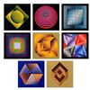 Image 1 : Victor Vasarely (1908-1997), "Progressions 3 Portfolio" Includes 8 Heliogravure Prints, Titled Inver