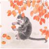 Image 2 : Caroline Young, "Lunchtime" Framed Original Gouache Painting on Mother of Pearl Paper, Hand Signed w