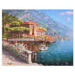 Sam Park,  Abbey Bellagio  Hand Embellished Limited Edition Serigraph on Canvas, Numbered and Hand S