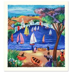 Shlomo Alter,  Near the Lake  Limited Edition Serigraph, Numbered and Hand Signed with Certificate o