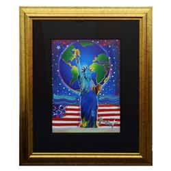 Peter Max- Original Mixed Media  Peace On Earth 