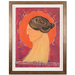 Gaylord Soli, "The Profile" Framed Original Mixed Media Acrylic Painting, Hand Signed with Certifica