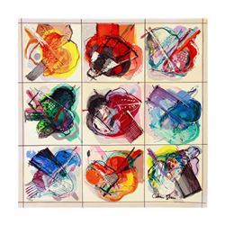 Calman Shemi, "Flowers Kaleidoscope" Limited Edition Serigraph, Numbered and Hand Signed with Letter