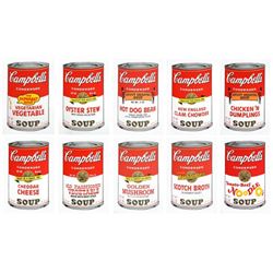 Andy Warhol- Silk Screen (Portfolio consisting of 10 different Soup Cans) "Campbell's Soup Can Serie