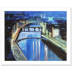 "Dublin by Night" Limited Edition Giclee on Canvas by Alex Zwarenstein, Numbered and Hand Signed wit