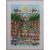 Image 2 : Charles Fazzino- 3D Construction Silkscreen Serigraph "Perfectly Palm Beach"