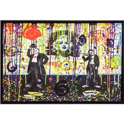 Nastya Rovenskaya- Mixed Media "Chaplin and Hardy"