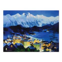 H. Leung, "St. Moritz at Nightfall" Hand Embellished Limited Edition, Numbered 2/25 and Hand Signed 