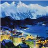 Image 2 : H. Leung, "St. Moritz at Nightfall" Hand Embellished Limited Edition, Numbered 2/25 and Hand Signed 