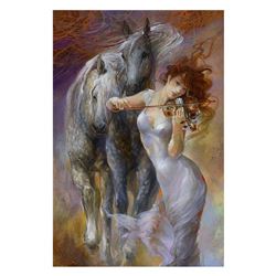 Lena Sotskova,  Charmed  Hand Signed, Artist Embellished Limited Edition Giclee on Canvas with COA.