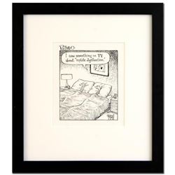Bizarro! "Reptile Dysfunction" is a Framed Original Pen & Ink Drawing by Dan Piraro, Hand Signed by 