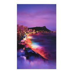 H. Leung,  Waikiki Night  Limited Edition on Canvas, Numbered and Hand Signed with Letter of Authent