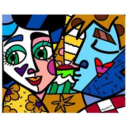 Romero Britto "Please Sweetheart" Hand Signed Limited Edition Giclee on Canvas; COA