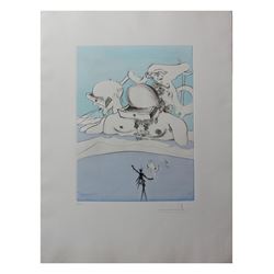 Salvador Dali- Hand Colored Original Etching "Flung Out Like a Fag-End by the Big-Wigs"