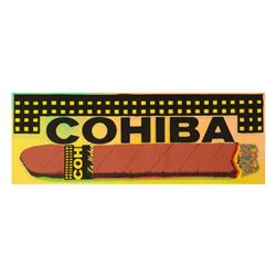 Steve Kaufman (1960-2010),  Cohiba Cigar  Hand Painted Limited Edition Silkscreen on Canvas from an 