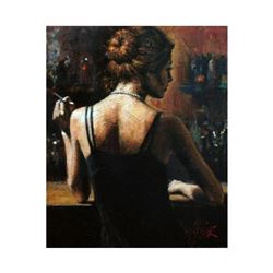 Fabian Perez, "Senorita W Red Hair" Hand Textured Limited Edition Giclee on Board. Hand Signed and N