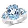 9.10 Carat Genuine Blue Topaz .925 Sterling Silver Ring (size 7)