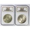 Image 1 : (2) 1923 PEACE SILVER DOLLARS
