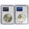 Image 2 : (2) 1923 PEACE SILVER DOLLARS