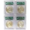 Image 1 : (4) ICG MS 64 PEACE SILVER DOLLARS