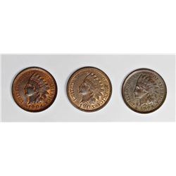 (3) INDIAN HEAD CENTS