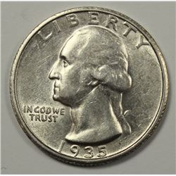 1935-D WASHINGTON QUARTER AU