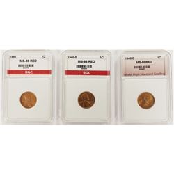 THREE LINCOLN CENTS: SUPERB BU: