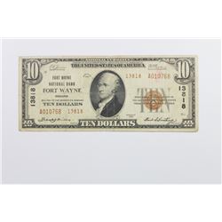 1929 FORT WAYNE $10.00