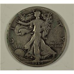 1919-S WALKING LIBERTY HALF DOLLAR