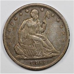 1863-S SEATED HALF DOLLAR