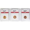 Image 1 : THREE LINCOLN CENTS: SUPERB RED BU: