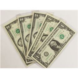5 PCS. STAR NOTES ALL GEM UNC: