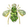 Image 1 : Natural Ruby & Oval Green Chrome Diopside Bee Brooch