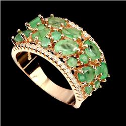 Natural Rich Green Columbian Emerald Ring