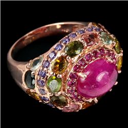 NATURAL AAA MULTI COLOR TOURMALINE RING