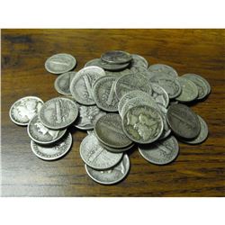 50 Mercury Dimes - Random