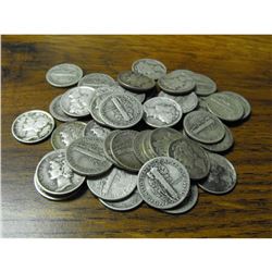 50 Random Mercury Dimes Unsearched