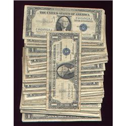 100 Circulated Silver certificates