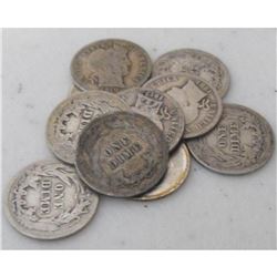 Lot of 10 Barber Dimes